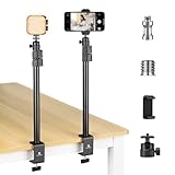 K&F CONCEPT 14-40''Kamera Tischhalterung 2er-Set mit Abnehmbar 360° Kugelkopf &1/4-3/8'' Schraube & C Klemme& Handy Stativhalterung, Verstellbares Tischlichtstativ Light Stand für Kamera, Live-Stream
