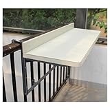 Generisch Klappbarer Balkon-Stehtisch für den Außenbereich für Terrassengeländer, Weiß (L80 x B39 cm) – Platzsparender Serviertisch für Terrasse, Balkon, Garten und Unterhaltung im Freien