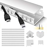 Stageek Kabelkanal Weiß, Kabelkanal Selbstklebend 39x4x2cm PVC 3.5 M Länge, TV Kabelkanal Installationskanal Wand und Decken Montage allzweck für Aller Art von Kabel innen Haus Büro - 9x39cm
