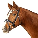 Euroriding Trense SENSITIV mit Strass ohne Zügel schwed. Reithalfter schwarz Warmblut Extra