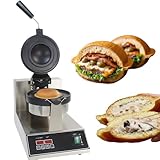 AUTUMFLATGAO Kommerzieller Burger-Waffeleisen, UFO-Burger-Maker, Mit 50-300℃ Temperaturregelung, 5-Min-Timer Und Antihaftbeschichteten Platten, Für Eiscremefüllung Und Panini-Presse