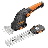 DOVAMAN GS03A 2-in-1 Akku-Grasschere, 80 MIN Schnellladung, 3-Positionen-Griff, 2 Wechselbare Klingen, 7,2V Tragbare Elektrische Grasschere zum Rasen Schneiden