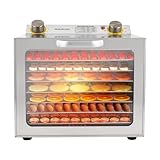 Food Dehydrator Dörrgerät Obsttrockner Dörrautomat für Obst Gemüse Fleisch Kräuter und Snacks 400W mit 8 Gitterablagen Temperaturbereich 30-90℃ Zeitbereich