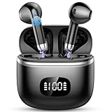 Bluetooth Kopfhörer, Kopfhörer Kabellos Bluetooth 5.3 mit 4 ENC Noise Cancelling Mic, Kabellose Kopfhörer In Ear HiFi Stereo, 40 std Spielzeit, LED-Anzeige, Ohrhörer Bluetooth für Arbeit Spiel Sport
