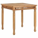 Hochwertiger Garten-Esstisch aus massivem Teakholz, 80 x 80 x 80 cm, wetterfester Outdoor-Terrassentisch für Essen und Unterhaltung, langlebige und stilvolle Gartenmöbel