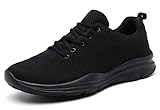 DAFENP Sportschuhe Laufschuhe Atmungsaktiv Leichte Turnschuhe Gym Fitness Sneaker für Herren Damen (Schwarz, Numeric_46)