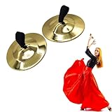 Percussion, Fingerplatten,Finger Becken Messing,Fingerbecken, Fingerzimbeln,Bauchtanz Finger Cymbal,Bauchtanz Finger Messing,für Tänzer Ball Party, Kinder, Erwachsene,Gold
