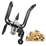 Elektrischer Holzspalter mit Transportrad und Schutzrahmen für Brennholzspaltarbeiten