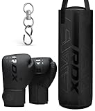 RDX 12 KG Gefüllt Boxsack Kinder und Drehwirbel, 60 cm Hängend Box Set Für Boxen Kickboxen MMA Muay Thai Karate, Punchingsäcke für Jungen Mädchen, Maya Hide Leder Kids Punching Bag