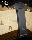 86lux Leselampe Buch Klemme，Wiederaufladbare Buchlampe zum Lesen im Bett，Ultraleichte LED Klemmlampe mit 3 Bernsteinfarben und Stufenlosem Dimmen für Nachtlesen für Buchliebhaber, Kinder, Grau