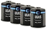 Dynamic24 4X 450g Butan Schraubkartusche Set Ventil Gas Kartusche Camping Power Kocher Brenner Ventilkartusche Ventilschraubkartusche mit Gewinde Butankartusche Butangas