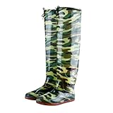 Watstiefel Camouflage Watstiefel Für Männer Frauen Hüftstiefel Leichtgewichtige wasserdichte Anti-Rutsch-Regenstiefel Für Angeln Jagd(44 EU)