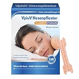 VpiuV Nasenpflaster – 100 Stück Premium Nasal Strips gegen Schnarchen & verstopfte Nase – Extra starker Halt für Sport – Besser Atmen & Schlafqualität verbessern – 66 * 19mm