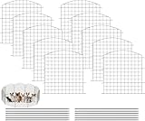 WOLTU Teichzaun Gartenzaun Komplettset 78cm hoch, 10 Zaunelemente 11 Befestigungsstäbe, Steckzaun Metall, Gitterzaun Oberbogen, Zaun für Hunde, Schwarz