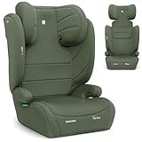 KikkaBoo i-Aid Kindersitz 15–36 kg, 100–150 cm, Gruppe 2/3, von 3,5 bis 12 Jahren, ohne ISOFIX, i-Size, 13-fach verstellbare Kopfstütze, Armeegrün