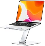 CIRYCASE Laptop Ständer Höhenverstellbar, Schnell Kühlender Laptop Stand, Ergonomischer Tragbarer Aluminium Notebook Ständer, Kompatibel mit MacBook Air Pro, Dell, HP, Lenovo 10-16' Laptops, Silber