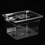 Astibym Faltbarer 11-Liter-Sous-Vide-Behälter, einfach zu kontrollierender PC-Behälter in Lebensmittelqualität für Sous-Vide. Zusammenklappbarer Sous-Vide-Behälter für das Badezimmer zu Hause