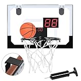 LZQ Mini Basketballkorb Kinder Indoor mit Bälle, Basketball Korb im Zimmer Mini Hoop mit Automatische Scoring und Sound, Tür Basketball-Board hängendes Basketballbrett Wurfspiele Spielzeug
