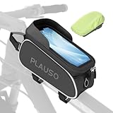 PLAUSO Fahrrad Rahmentasche wasserdichte Fahrradtasche Oberrohrtasche Lenkertasche - Fahrrad Handyhalterung, Fahrrad Handytasche für Smartphones unter 6,7 Zoll