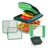 Genius Nicer Dicer Chef S Kombi-Set Premium (7 Teile) in grün mit Hobeleinsatz Gemüsehobel Gemüseschneider Tomaten-Gemüse-Schneider - einfach & schnell Gemüse schneiden