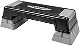 POWRX Aerobic Steppbrett 12/17/24cm (3 Stufen) Grau I Stepper höhenverstellbar und rutschfest für Aerobic, Gymnastik und Fitness I Home Step Stepbench