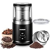 SHARDOR Kaffeemühle Elektrisch mit abnehmbarer Edelstahlschüssel, 75g Füllmenge Gewürzmühle, Coffee Grinder Für Kaffeebohnen, GewüRzen, Getreide, NüSsen Verwendet Werden