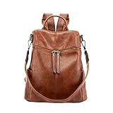 Leathario Rucksack Damen Klein Anti diebstahl aus veganem Leder Schultertasche Handtasche Cityrucksack für Frauen Mädchen Elegant für Reise Freizeit Einkauf Arbeit