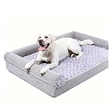 ZaiZaiSMao Hundebett Grosse Hunde ergonomisches Hundesofa, Hunde Körbchen Abnehmbar und Waschbar, rutschfeste, Orthopädisches Hundekissen,L（75 * 50 * 15cm）