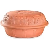 Römertopf Bräter MAXI Klassiker Gänsebräter aus Naturton, 7 Liter, für bis zu 8 Personen, Dampfgarer-Prinzip für saftige Braten, ca. 42,5 x 32,5 cm, ofenfest und spülmaschinengeeignet