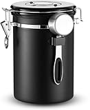 PIQIUQIU 1,8L Kaffeebehälter luftdichter Kaffeekanister, Luftdichte Edelstahl Kaffeedose mit Datumsanzeige, für Kaffeebohnen, Zuckermehl, Pulver, Tee, Zucker