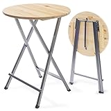 Onbest Stehtisch klappbar – 110cm hoch – Massive Tischplatte aus Holz – rund Ø78 cm – für In- & Outdoor –Bistrotisch – Biertisch – Gartentisch – Partytisch - Stehtisch (Stehtisch)