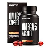BRAINEFFECT Omega 3 Kapseln hochdosiert aus Krill Öl [60 Kapseln] - Kein Fisch Geschmack im Vergleich zu herkömmlichen Fischöl Omega 3 Kapseln, Krillöl Kapseln mit essentielle Fettsäuren (EPA/DHA)