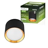 Lumiled Aufbaustrahler Anbauleuchte Tuba Aufbauspot Aufbaustrahler Aufbauleuchte Aufputz Spotleuchte 230V Deckenleuchte mit Gx53 Fassung Aufbau-lampe aus Aluminium Downlight Rund Spot Gold-Schwarz