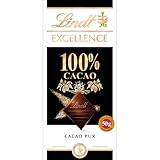 Lindt Schokolade | EXCELLENCE Tafel 100% | 50g | extra dünne Feinherbe Bitter-Schokolade mit intensivem Kakao-Geschmack | vegane Schokoladen-Tafel