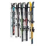 StoreYourBoard Ski- und Snowboard-Aufbewahrungsregal, hält 10 Paar, Innenwandhalterung, vertikaler hängender Organizer, robustes Metall, max. 90 kg