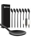 JODORA Design Espressolöffel - 6 Espressolöffel klein 10cm - Hochwertige Mokkalöffel spülmaschinenfest - Stabile Espressolöffel aus rostfreien 304 Edelstahl… (Schwarz)