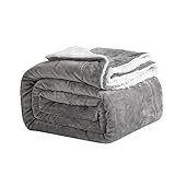 Good Nite Kuscheldecke 150x200cm Grau Fleecedecke Wohndecke Decke Sherpa Sofaüberwurf Couchdecke Warm Winter Weich (Grau, 150x200cm)