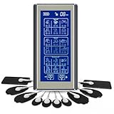 RDTOK TENS/EMS Gerät Schmerztherapie, 36 Modi, 20 Intensitäten, 2 Kanal Reizstromgerät mit großem LCD-Display, USB Wiederaufladbar, Muskelstimulator für Rücken, Nacken & Gelenke (Schwarz)