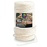 OfficeTree 100m Jutegarn 2mm Weiß - Bastelschnur Weiß - Kordel Weiß - Juteband Weiß für Garten Dekoration oder Basteln - Weiße Kordel - Weisse Schnur als Makramee Garn Weiß 2mm - Jute Twine