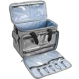 ProCase Universal Nähmaschinentasche Tragetasche für Nähmaschinen in Standardgröße Brother Singer und Janome, Nähmaschinen Tasche mit Aufbewahrungsfächern für Nähzubehör und Schultergurt -Grau