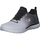 Skechers Damen Summits Bright Charmer Sneaker, Black & White Mesh/Trim, 38.5 EU