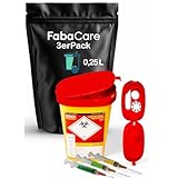 3x Kanülenabwurfbehälter 0,25 Liter von FabaCare, Entsorgungsbehälter für Kanülen, Spritzen und Nadeln