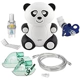 Promedix PR-812 Panda Kinder-Inhalator mit Inhalationsschnuller | Vernebler mit Kolbenkompressor, 10 ml Kapazität, MMAD 3 µm| Maske für Erwachsene und Kinder | | | Leise  55 dB |