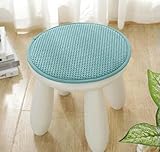 Runde Stuhlkissen, einfarbig, dick, rutschfest, für Zuhause, Studenten, Stuhl nicht im Lieferumfang enthalten, hellblau, rund, 35 cm