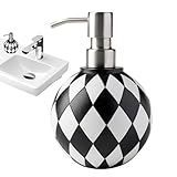 Badezimmer-Seifenspender | Moderner Badspender mit Schachbrettmuster | Stilvoller Schachbrett-Handwaschspender | Kleiner Seifenspender für Bad und Küche