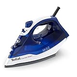 Tefal Express Steam Dampfbügeleisen, 2400 Watt, Dampfstoß: 180 g/Min., 270 ml Fassungsvermögen, schnelles Aufheizen und effizientes Bügeln, Keramik-Bügelsohle, Tropfstopp, blau, FV2838
