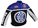 Euro Stars Kinder Bikerjacke, Motorradjacke, Racing Jacke, Textiljacke für Kinder, Biker Jacke, Racing Jacke blau (4XL/146, Blau)