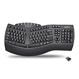 Perixx PERIBOARD-612 Wireless Ergonomic Split Keyboard with Dual Mode 2.4G and Bluetooth Feature, Compatible with Windows 10 and Mac OS X System, Black, QWERTY US Layout