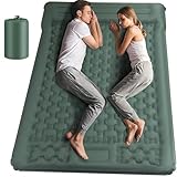 Jaztral Isomatte selbstaufblasend 2 Personen 2025 Neu,12 cm verdickte Luftmatratze Camping mit interner Luftsäulenstütze,16 cm Kopfkissen,Fußpumpe,reißfest,kompakt tragbar für Outdoor,Wandern,Strand