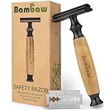Rasierhobel Damen Und Herren | Safety Razor mit Bambusgriff | Naßrasierer Damen Und Herren | Rasierhobel | Einklingen Rasierer | Zero Waste Produkte | Eco Rasierer Damen und Herren | Bambaw